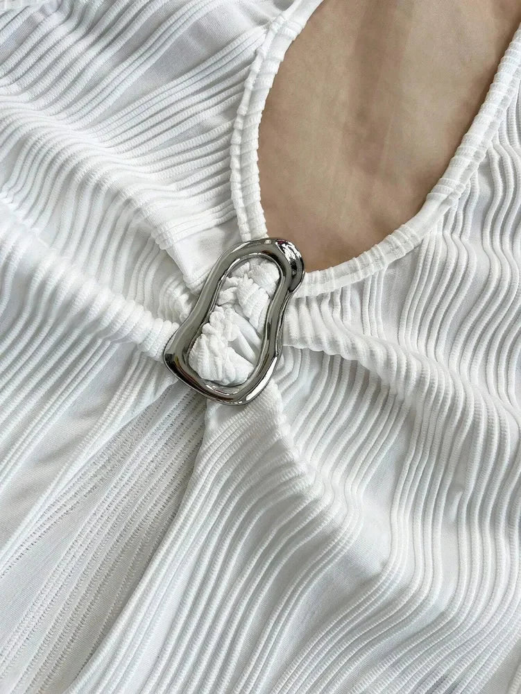 Princess V-neck Y2K Halter Neck Crop Top