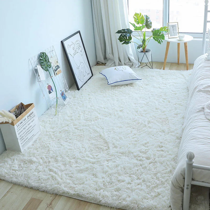 White Fluffy Hall Carpet