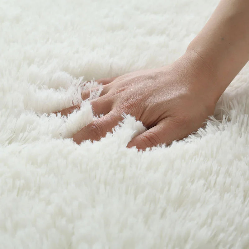 White Fluffy Hall Carpet