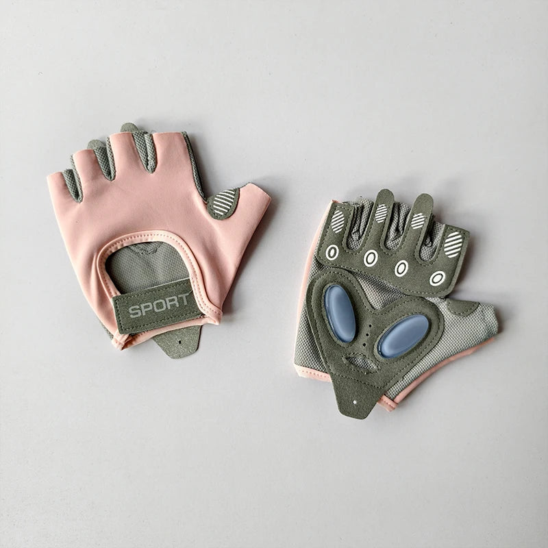 Fitness Half Finger Gloves, Outdoor Cycling Anti Slip Exercise Equipment Iron Roller Skipping Rope