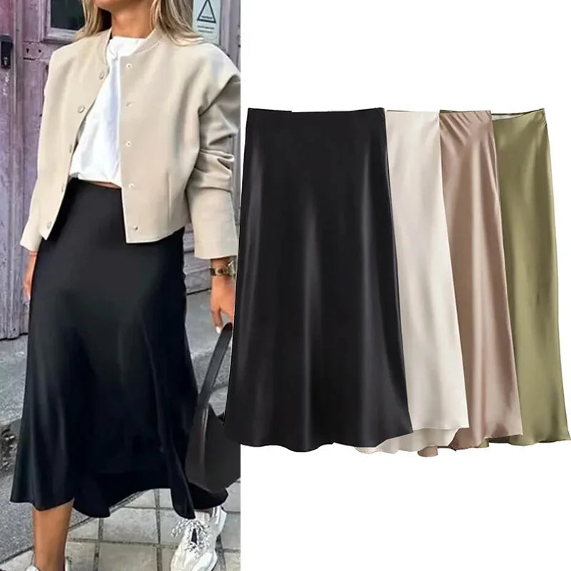 Jacie satin skirt