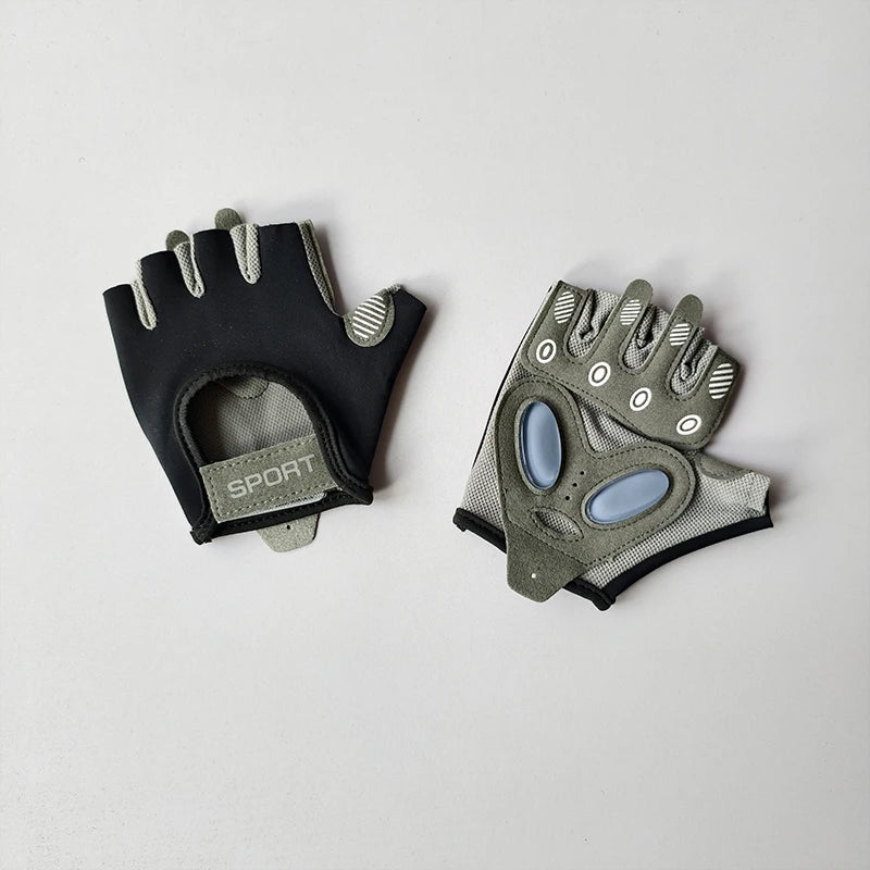 Fitness Half Finger Gloves, Outdoor Cycling Anti Slip Exercise Equipment Iron Roller Skipping Rope