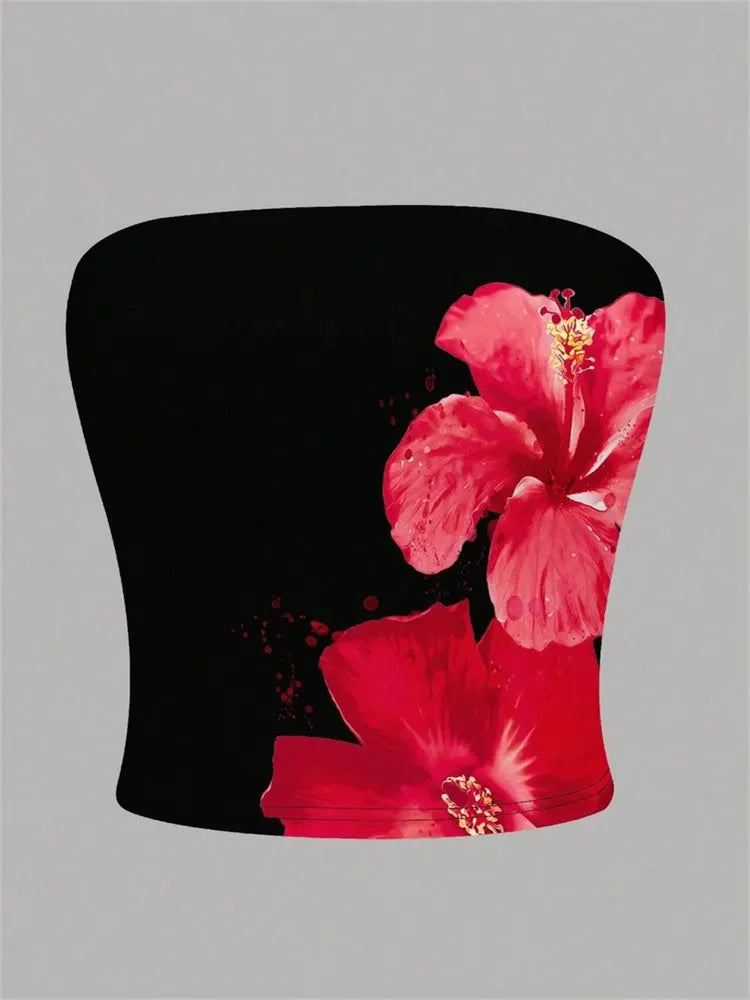 Floral Printed Tube Top